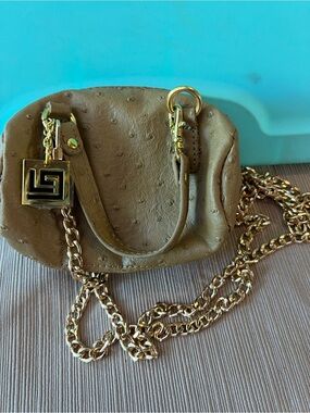 NEW Lori Greiner Mini Tan Crossbody Bag with Gold Hardware